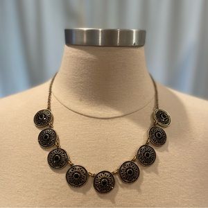J. Crew Black Circle Necklace